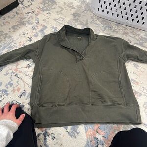 Olive Green Pullover Sweatshirt